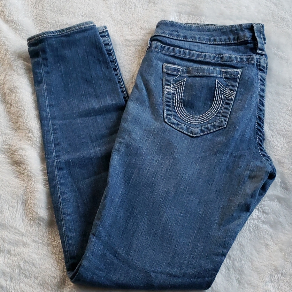 True Religion blue skinny jeans woman 31 brand new